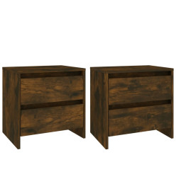 Tables de chevet 2 pcs Chêne fumé 45x34,5x44,5 cm Aggloméré