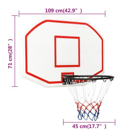 Panneau de basket-ball Blanc 109x71x3 cm Polyéthylène