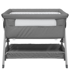 Lit pour bébé avec matelas Gris foncé Tissu de lin