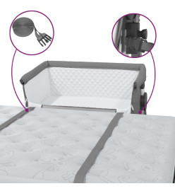 Lit pour bébé avec matelas Gris foncé Tissu de lin