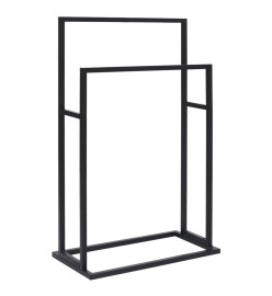 Porte-serviettes sur pied Noir 48x24x78,5 cm Fer