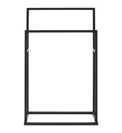 Porte-serviettes sur pied Noir 48x24x78,5 cm Fer