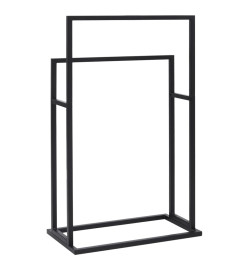 Porte-serviettes sur pied Noir 48x24x78,5 cm Fer