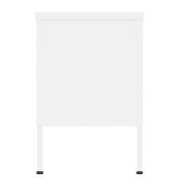 Meuble TV Blanc 105x35x50 cm Acier