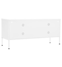 Meuble TV Blanc 105x35x50 cm Acier