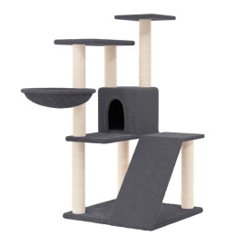 Arbre à chat avec griffoirs en sisal Gris foncé 94 cm