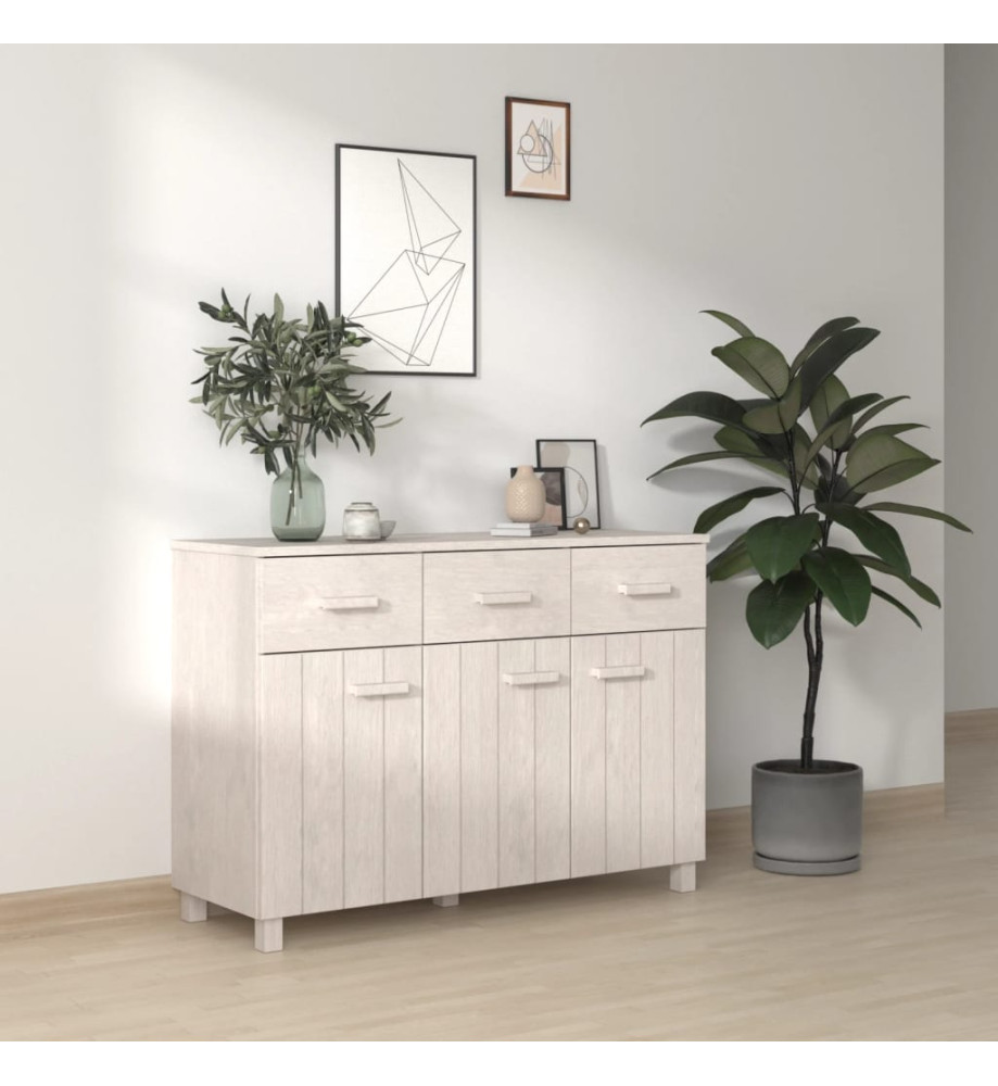 Buffet MOLDE Blanc 113x40x80 cm Bois massif de pin