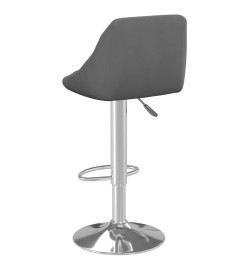 Tabourets de bar lot de 2 gris foncé velours