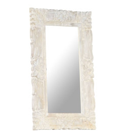 Miroir Blanc 80x50 cm Bois de manguier massif