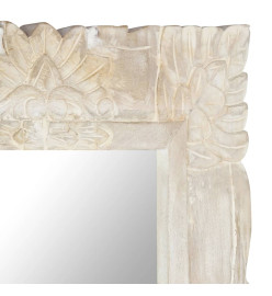 Miroir Blanc 80x50 cm Bois de manguier massif