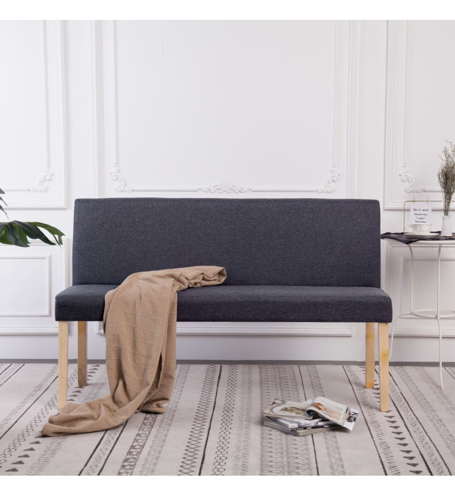 Banc 139,5 cm Gris foncé Polyester