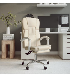 Fauteuil inclinable de bureau Crème Similicuir