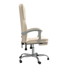 Fauteuil inclinable de bureau Crème Similicuir