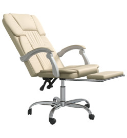 Fauteuil inclinable de bureau Crème Similicuir