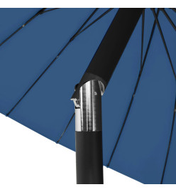 Parasol d'extérieur avec mât en aluminium 270 cm Bleu azuré