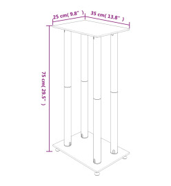 Supports de haut-parleurs 2 pcs noir verre trempé 4 piliers