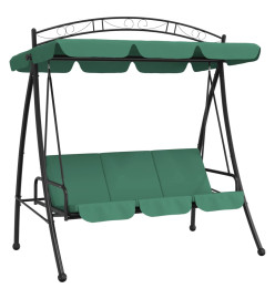 Balancelle de jardin avec auvent vert 198 cm tissu et acier