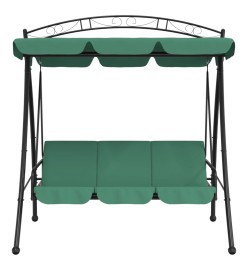 Balancelle de jardin avec auvent vert 198 cm tissu et acier