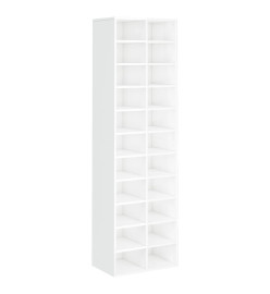 Armoire à chaussures blanc brillant 54x34x183cm bois ingénierie