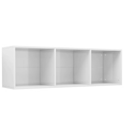 Bibliothèque/Meuble TV Blanc brillant 36x30x114 cm Aggloméré