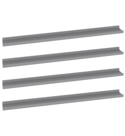 Étagères murales 4 pcs Gris 100x9x3 cm