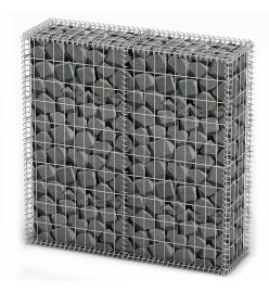 Panier de gabion avec couvercle Fil galvanisé 100 x 100 x 30 cm