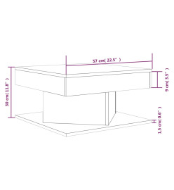 Table basse Chêne fumé 57x57x30 cm Bois d'ingénierie