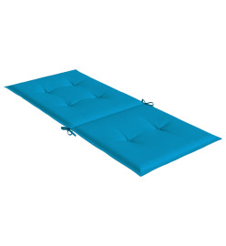 Coussins de chaise de jardin à dossier haut lot de 6 bleu tissu