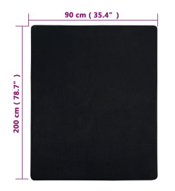 Draps-housses Jersey 2 pcs Noir 90x200 cm Coton