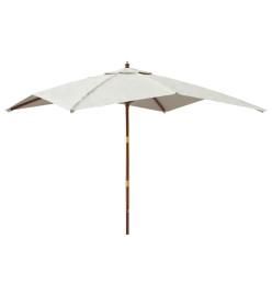 Parasol de jardin avec mât en bois sable 300x300x273 cm