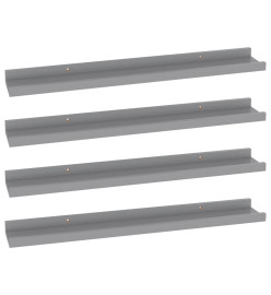 Étagères murales 4 pcs Gris 60x9x3 cm