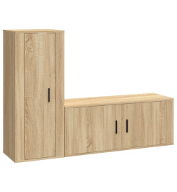 Ensemble de meubles TV 2 pcs chêne sonoma bois d'ingénierie