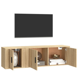 Ensemble de meubles TV 2 pcs chêne sonoma bois d'ingénierie