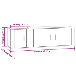 Ensemble de meubles TV 2 pcs chêne sonoma bois d'ingénierie