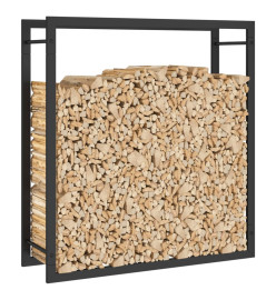 Portant de bois de chauffage Noir mat 80x28x86 cm Acier