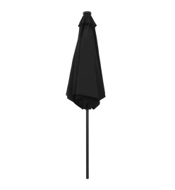 Parasol avec LED et mât en aluminium 270 cm Noir