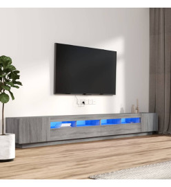 Ensemble de meubles TV avec lumières LED 3 pcs Sonoma gris