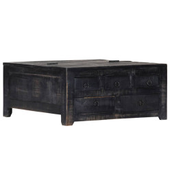 Table basse Noir 65 x 65 x 30 cm Bois de manguier massif