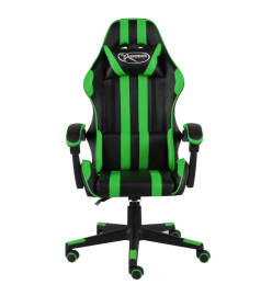 Fauteuil de jeux vidéo Noir et vert Similicuir