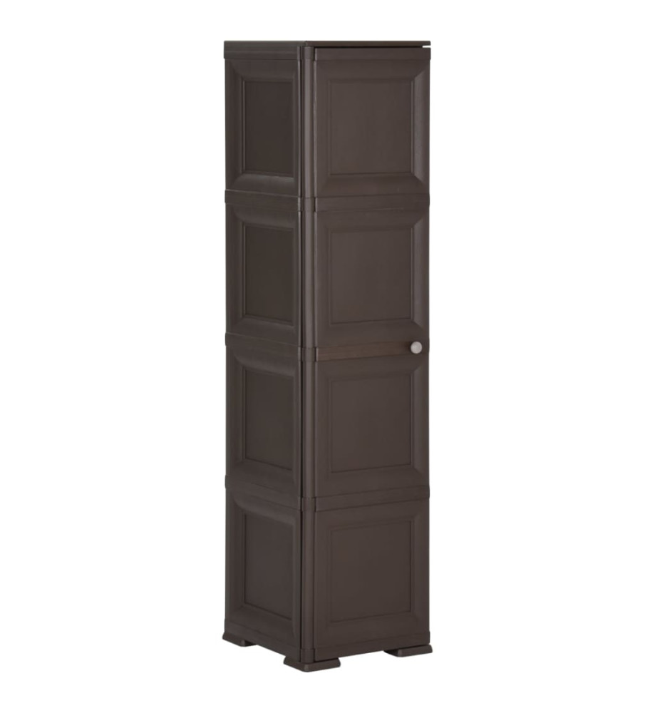 Armoire en plastique 40x43x164 cm Design de bois Marron