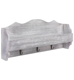 Porte-manteau mural Gris 50x10x23 cm Bois