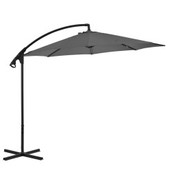 Parasol en porte-à-feux avec poteau Acier 300 cm Anthracite