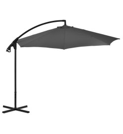 Parasol en porte-à-feux avec poteau Acier 300 cm Anthracite