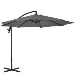 Parasol en porte-à-feux avec poteau Acier 300 cm Anthracite