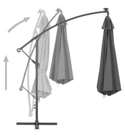 Parasol en porte-à-feux avec poteau Acier 300 cm Anthracite