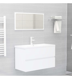 Ensemble de meubles de salle de bain 2 pcs Blanc Aggloméré