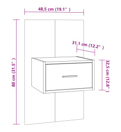 Table de chevet murale Blanc brillant