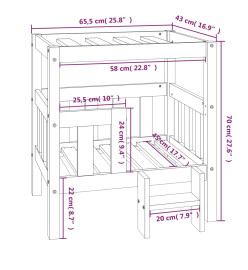 Lit pour chien 65,5x43x70 cm Bois de pin solide
