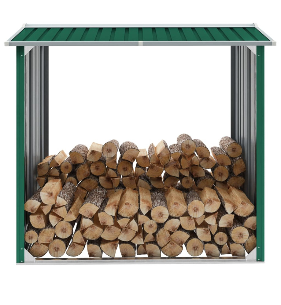 Abri de stockage de bois Acier galvanisé 172x91x154 cm Vert Abri de stockage de bois Acier galvanisé 172x91x154 cm Vert