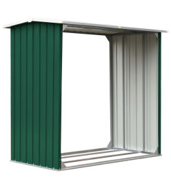 Abri de stockage de bois Acier galvanisé 172x91x154 cm Vert